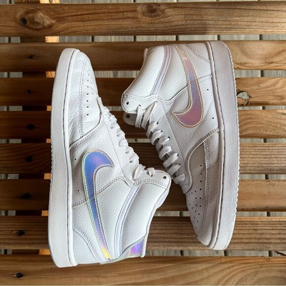 Nike Court Vision Mid ‘White Iridescent’ Women’s Sneakers - Size 8.5 - Picture 11 of 14